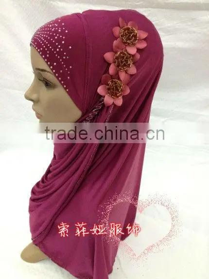 A552 Fashion modernFLOWER HIGH QUALITY ISLAMIC HEADSCARF ONE PIECE LONG MUSLIM HIJAB