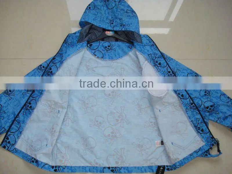 2014 High quality soft skin children spring nylon rain coat jackets