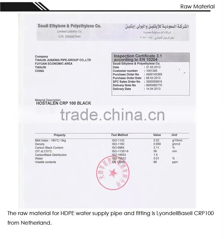 HDPE Fabricated Fittings Equal Cross