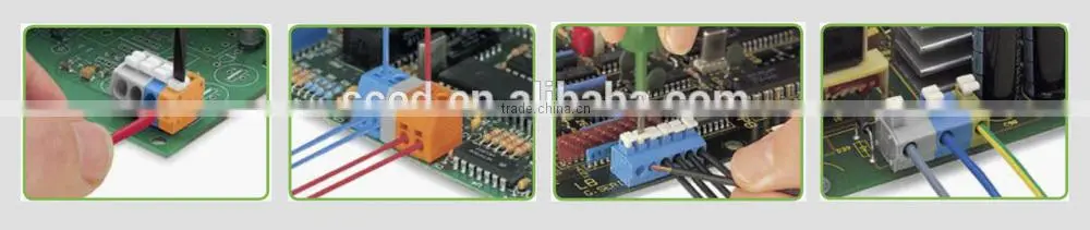 Spring PCB Terminal blocks Euro type Pitch 2.54mm, 150V,5A TJ254-04