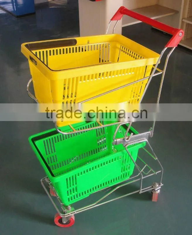 Japan style double layer basket shopping trolleys