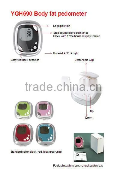 Fitness Tracker Multifunction Pedometer Body Fat Analyzer