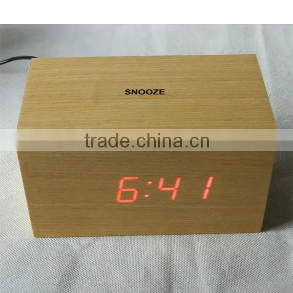 LED wood clock with voice control and touch function