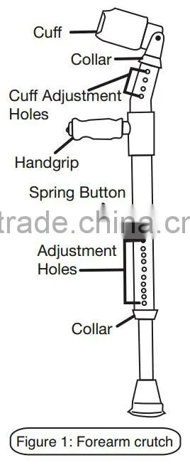 Open Cuff Crutch with Grey Color