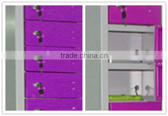 Multifunction light colored 16 door locker cell phone charging station lockers for sale