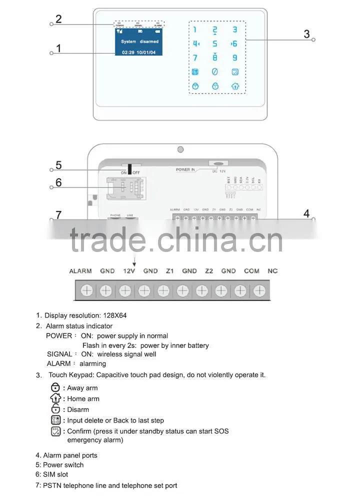 2014 smart wireless home alarm system fire alarm burglar alarm