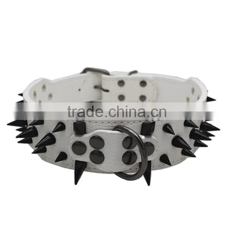 Wholesale pet products large pet collars nails pu leather dog collars