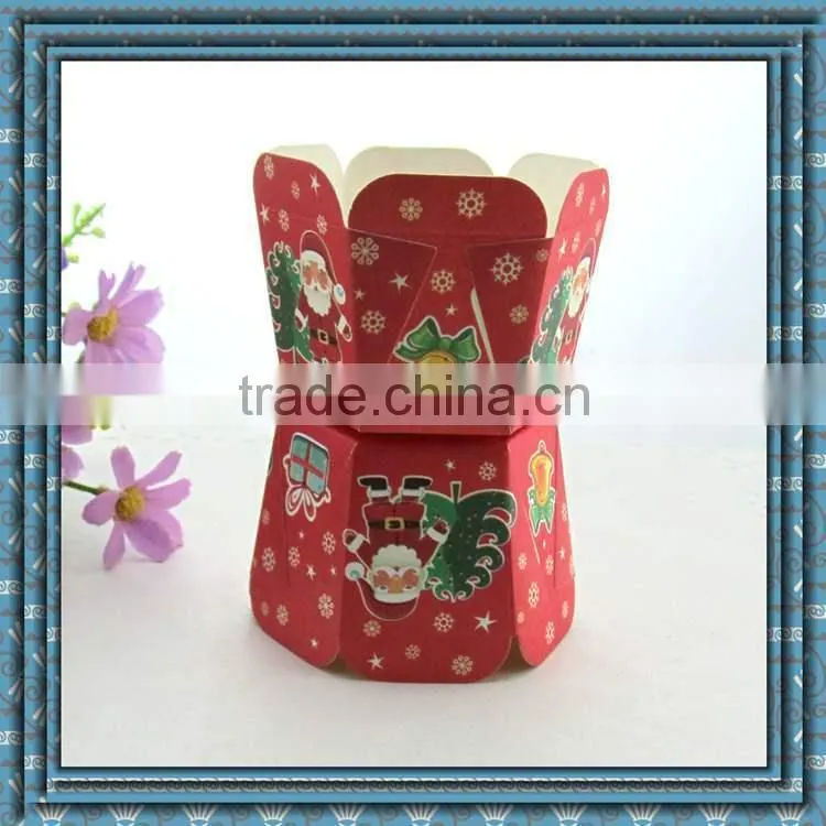 Christmas Hexagon shape high temperature muffin cup ,cake tray