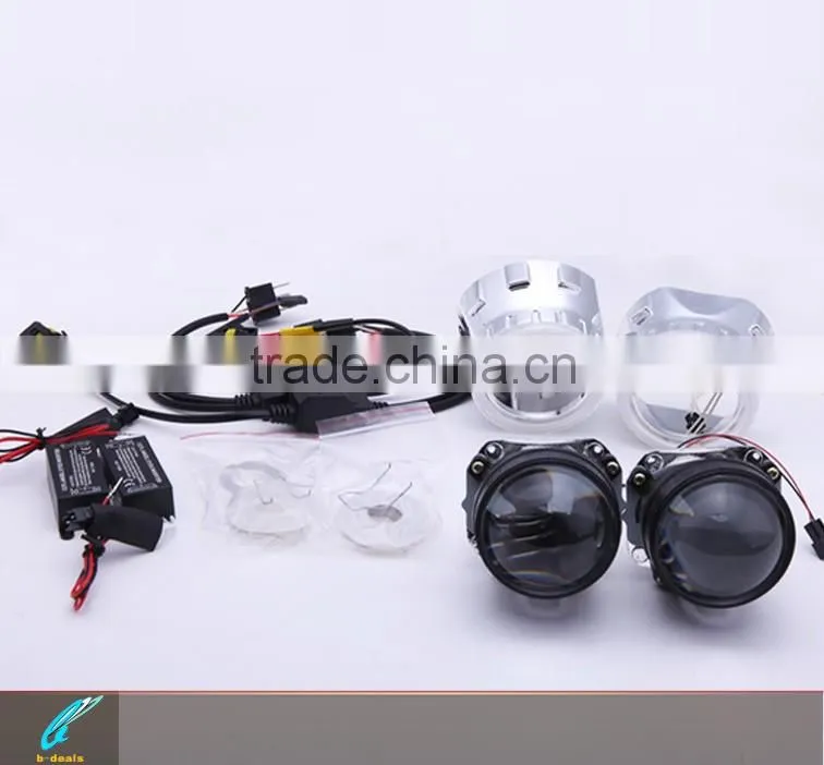 2.5 inch H1/H7/H4/9005/9006 bi xenon projector lens with 80mm angel eyes