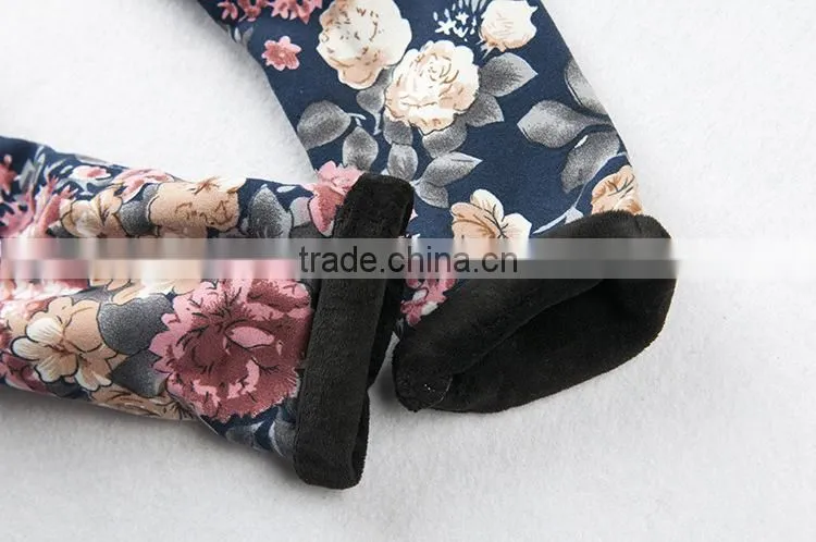 2015 Children Autumn & Winter Printing Kids Leggings Girl Add Wool Legging Baby Girl Keep Warm Pants With Six Colors