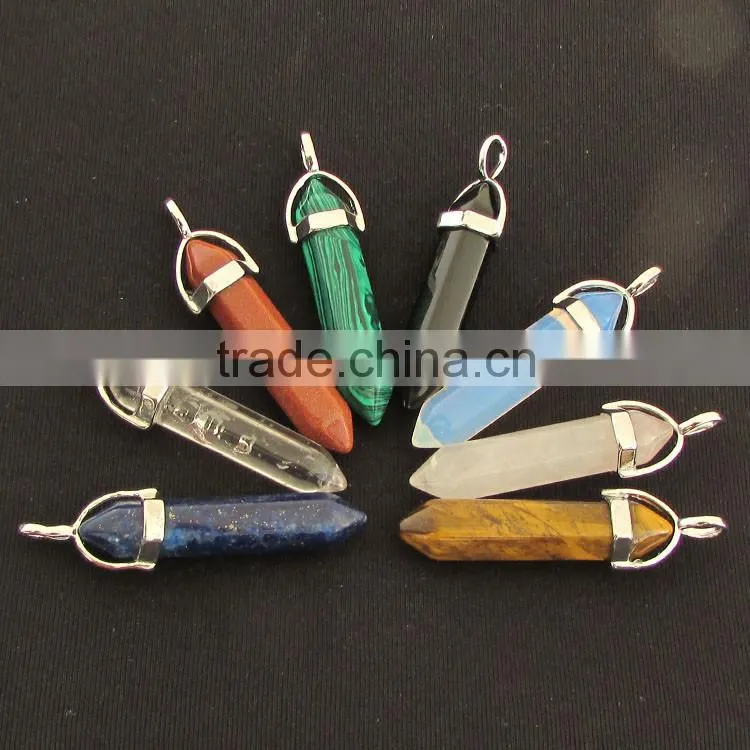 JF6913 Cheap chakra healing crystal pendants,hexagonal pendants