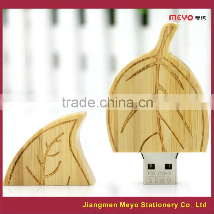 Leaf Shape 2015 Warehouse Wooden USB Flash Drive,Usb Disk