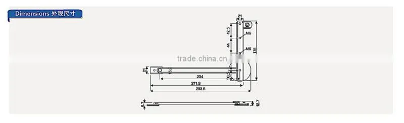 L16C South America window stay, friction stays hinge