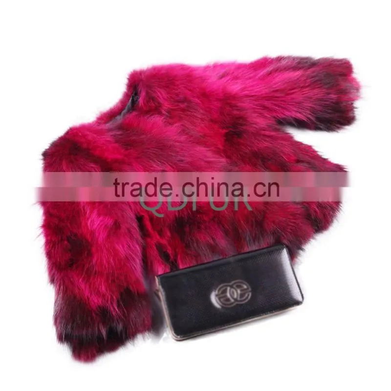 QD30982 Winter Real Raccoon Fur Jacket Overcoat Short Design Genuine Raccoon Fur Jacket Warmer Clothes 2016