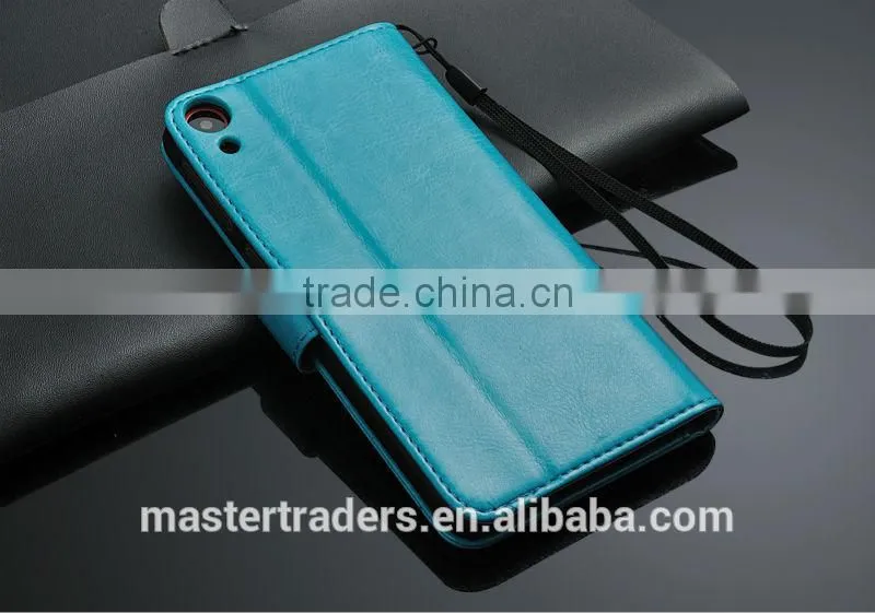 Original Fashion 64 Grain Stand Holder Wallet Flip PU Leather Case For HTC 820 MT-3099