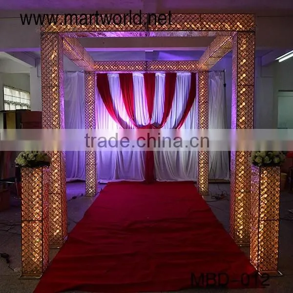 luxury silver suqar party decoration wedding stage mandap decoration crystal wedding arch for weddings, party , event(MBD-012)