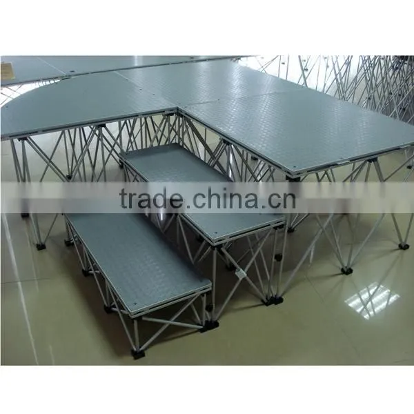 Light weight folding aluminum portable stage mobile stage