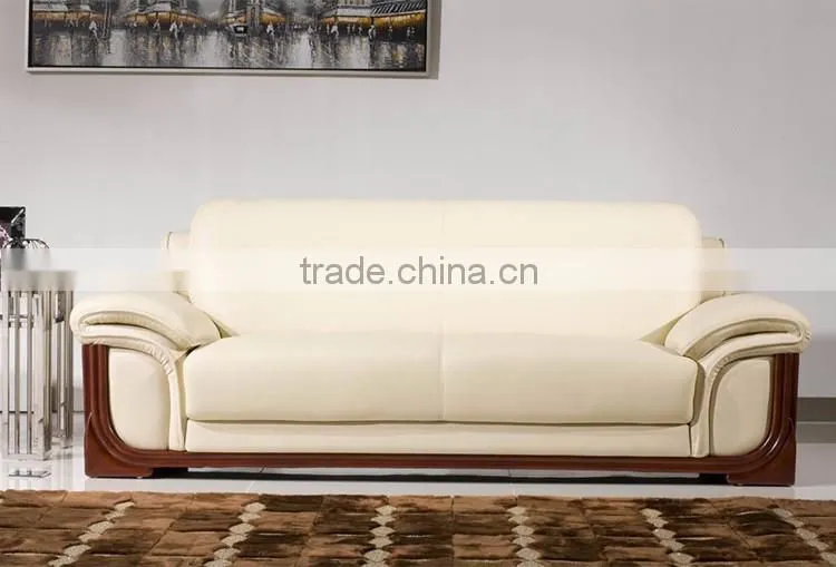 Milk White Genuine Leather 1+2+3 Sectional Sofa