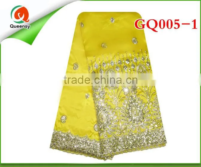 African George lace embroidery fabric, Fashion French Silk George Fabric For Dress GQ007-1