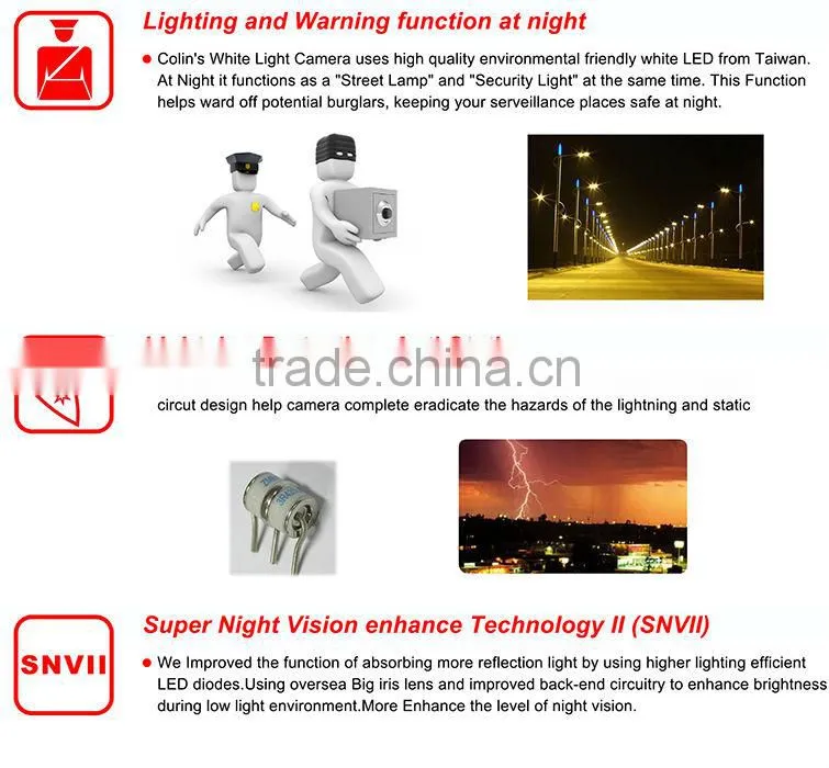 Colin 800tvl high focus night vision cctv camera home security camera