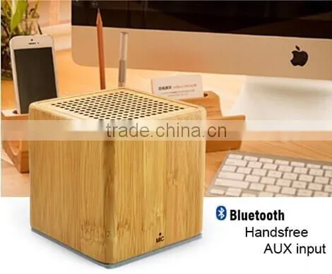 Mini bamboo bluetooth speaker