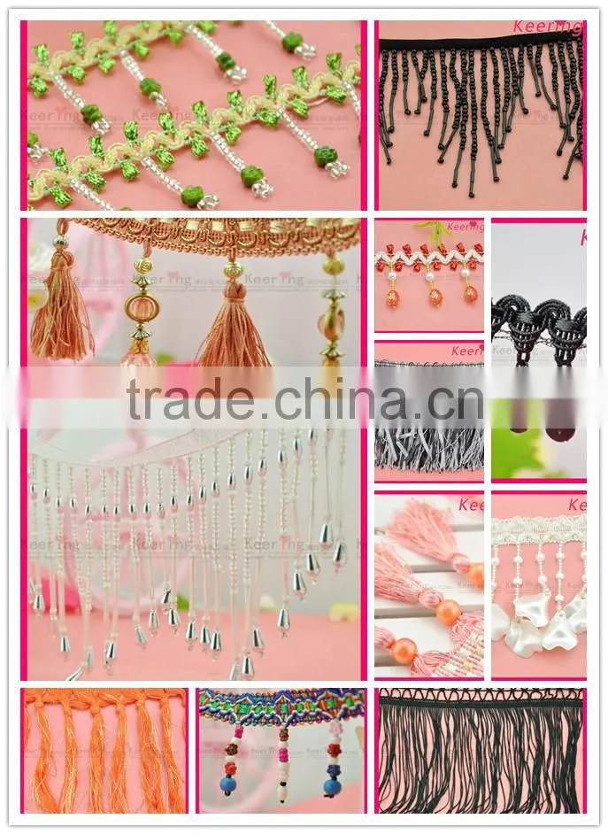 wholesale fashion fancy woman garment braid bead with fringe WTP-1296