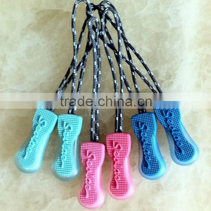 Fashion garment/backpack plastic zipper puller