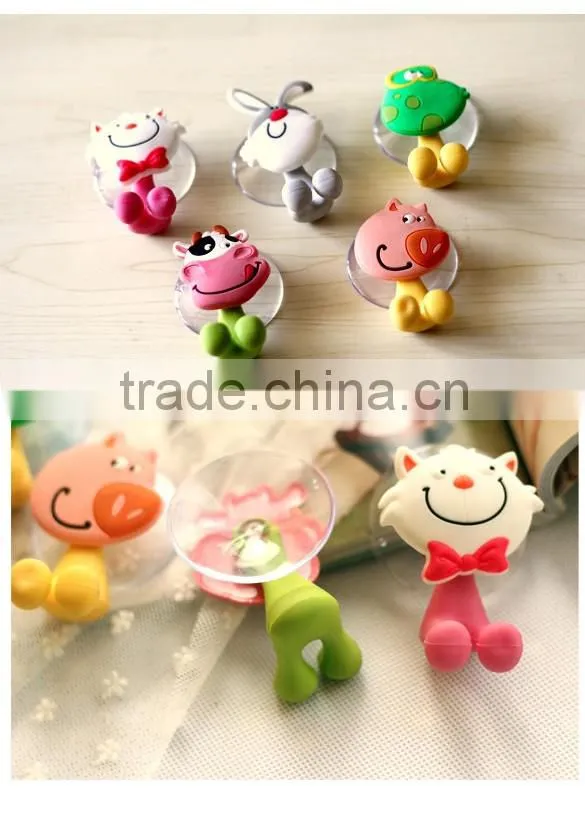 5pcs/lot Ultra Cute Cartoon Sucker Toothbrush Holder / Suction Hooks 19001