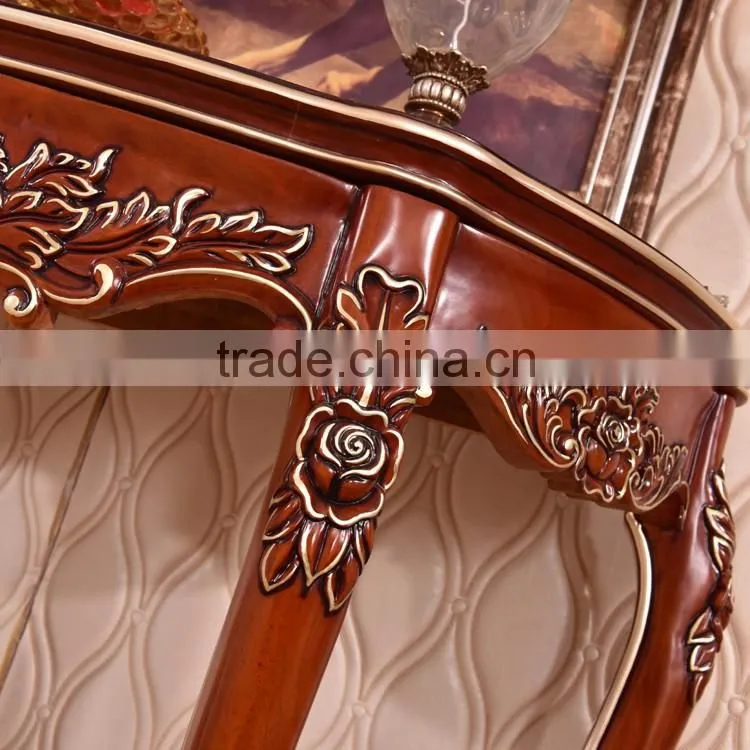 Antique Solid Wood Console Table Painting Finished Baroque Style Hallway Console Tables