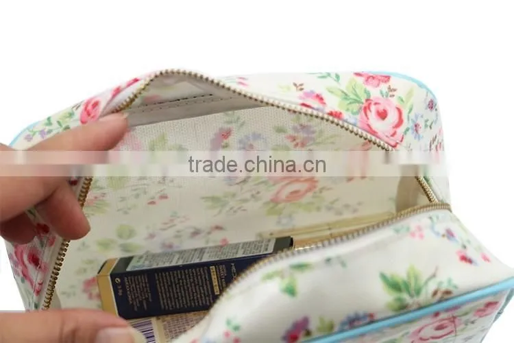 PVC coated canvas make up waterproof cosmetic bag