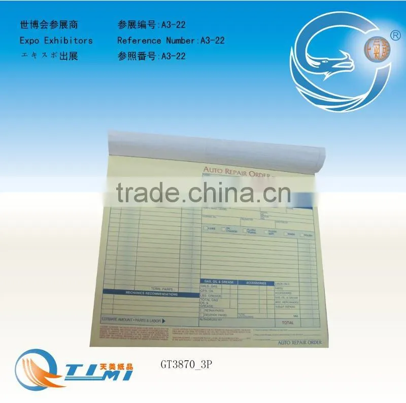 AUTO REPAIR Forms business forms Sales Order Book Job Work Order Book
