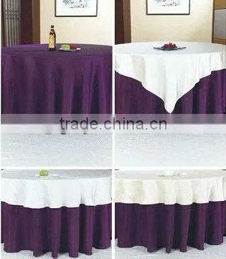 Delicate decorative polyester overlay for table