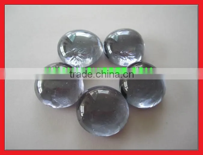 Black colored decorative fire pit Cashew Shape Glass Gems