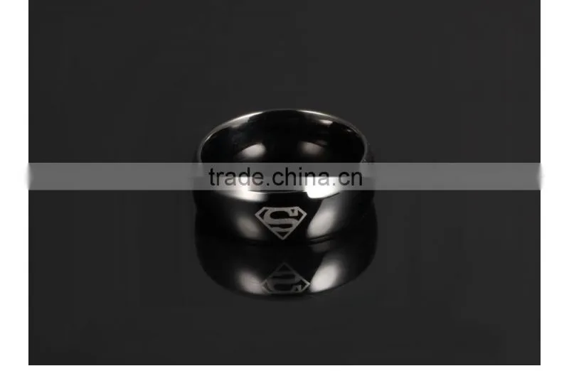 OEM service wholesale 316L stainless steel 18K gold plated superman wedding rings