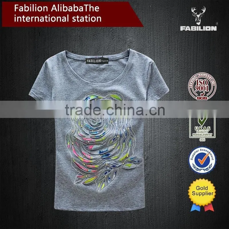 Han edition 2015 the new female T-shirt with short sleeves big yards leisure t-shirts of cartoon printed t shirt