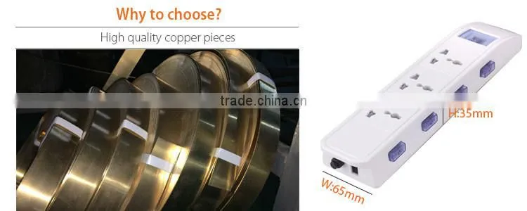3 ways universal with 2USB Extension Socket