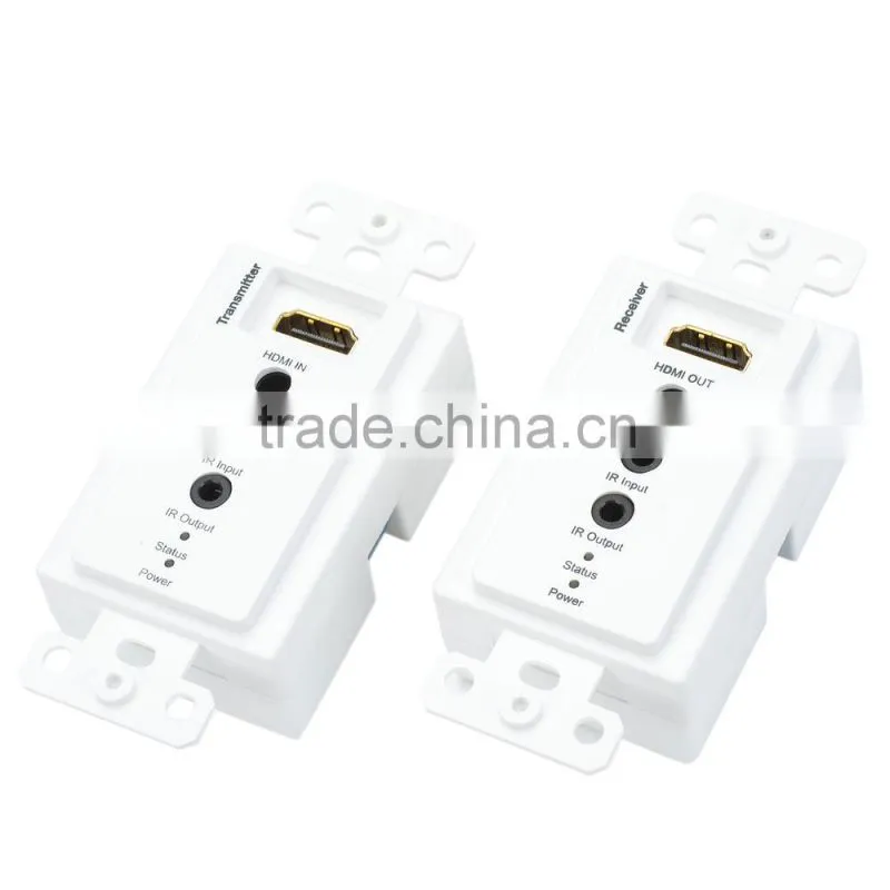 CHEERLINK HDMI Extender Supported 1080P HDMI V1.3 Single Cat5e/6 Wall Plate POE Extender Set With Transmitter and receiver