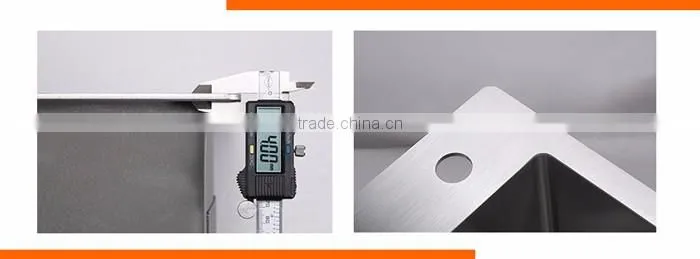 Pro CNC welding process two holes double bowl small corner brushed kitchen sink cabinet