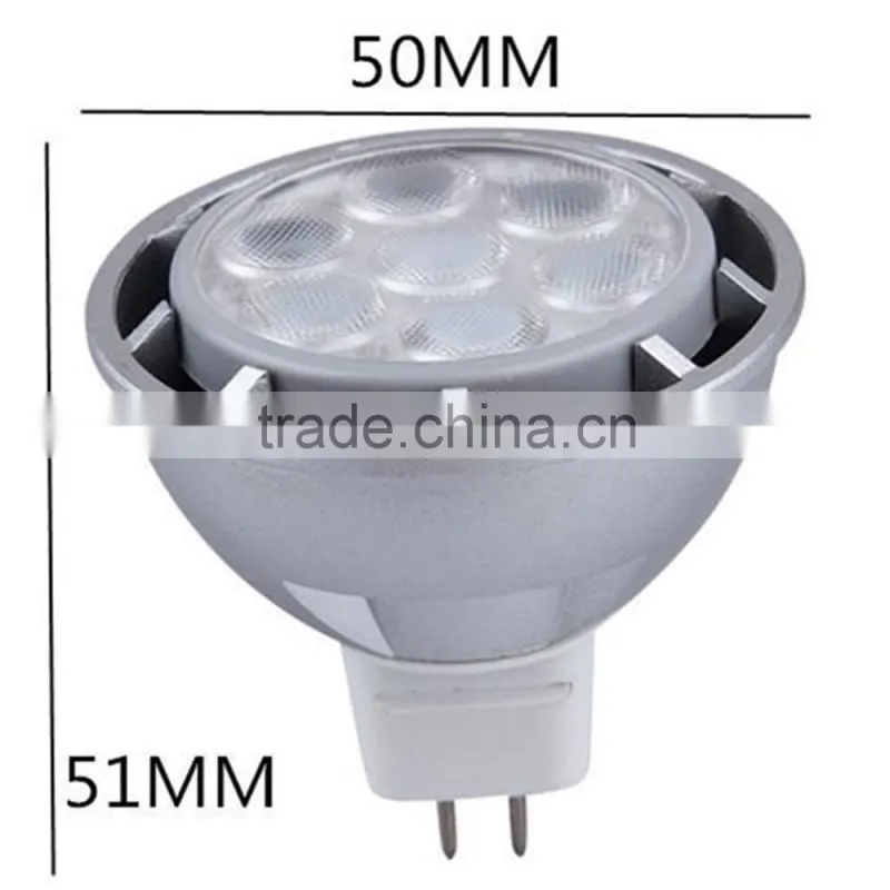 Chinese spotlight New design silver 5w mr16 high power led spot light 3w 4w 7w ac dc 12v indoor restaurant