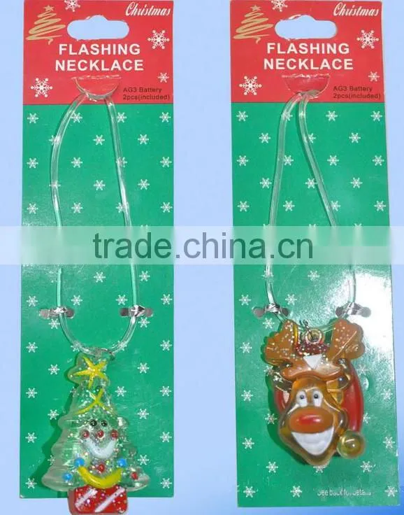 Santa Flashing Pendant Christmas Tree Snowman Reindeer LED Pendant Necklace