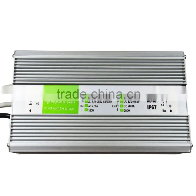 250w 24v hot sale ip67 waterproof constant voltage led driver