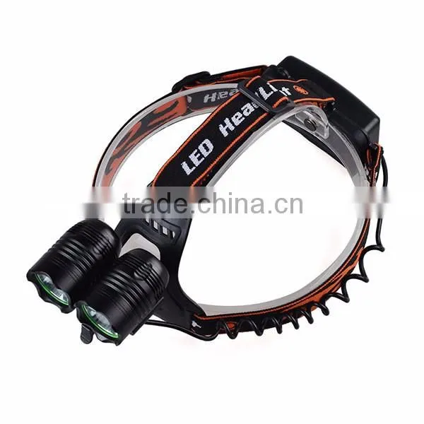 6000 Lumen Head Light Torch 2X XM-L T6 LED Rechargeable Headlamp