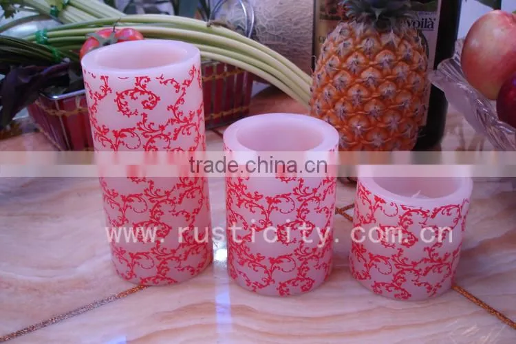 Colorful beautiful printing pillar LED candles