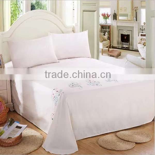 2015 new winter fashion embroider percale bed sheets 100% cotton