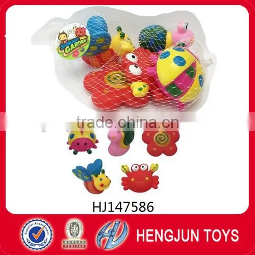 promotion vinyl plastic 6 pcs animal water spray toys