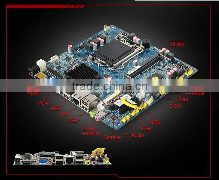 Quad core motherboard with integrated J1900 processor CPU, i5 mini itx desktop pc