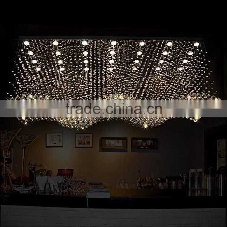 Modern Crystal Chandelier Raindrop Metal Pendant Light Fixture