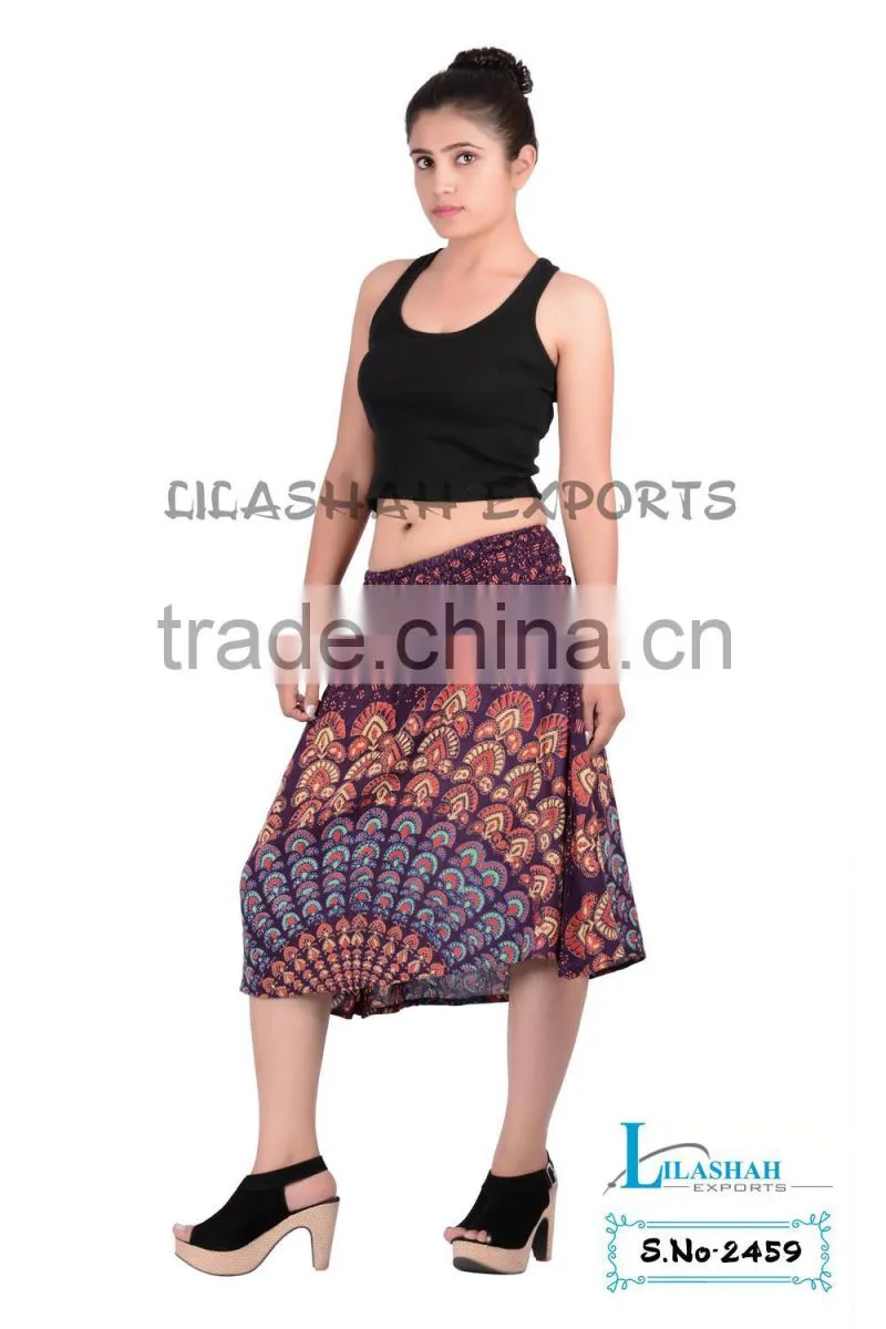 Rayon Printed Skirt Rayon Block Printed Skirt Garments ladies fashion skirts woman skirt suit long rayon skirt