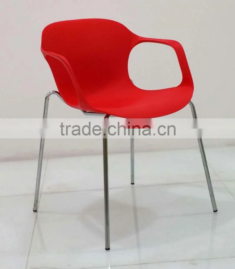 PP chair with metal chromed legs