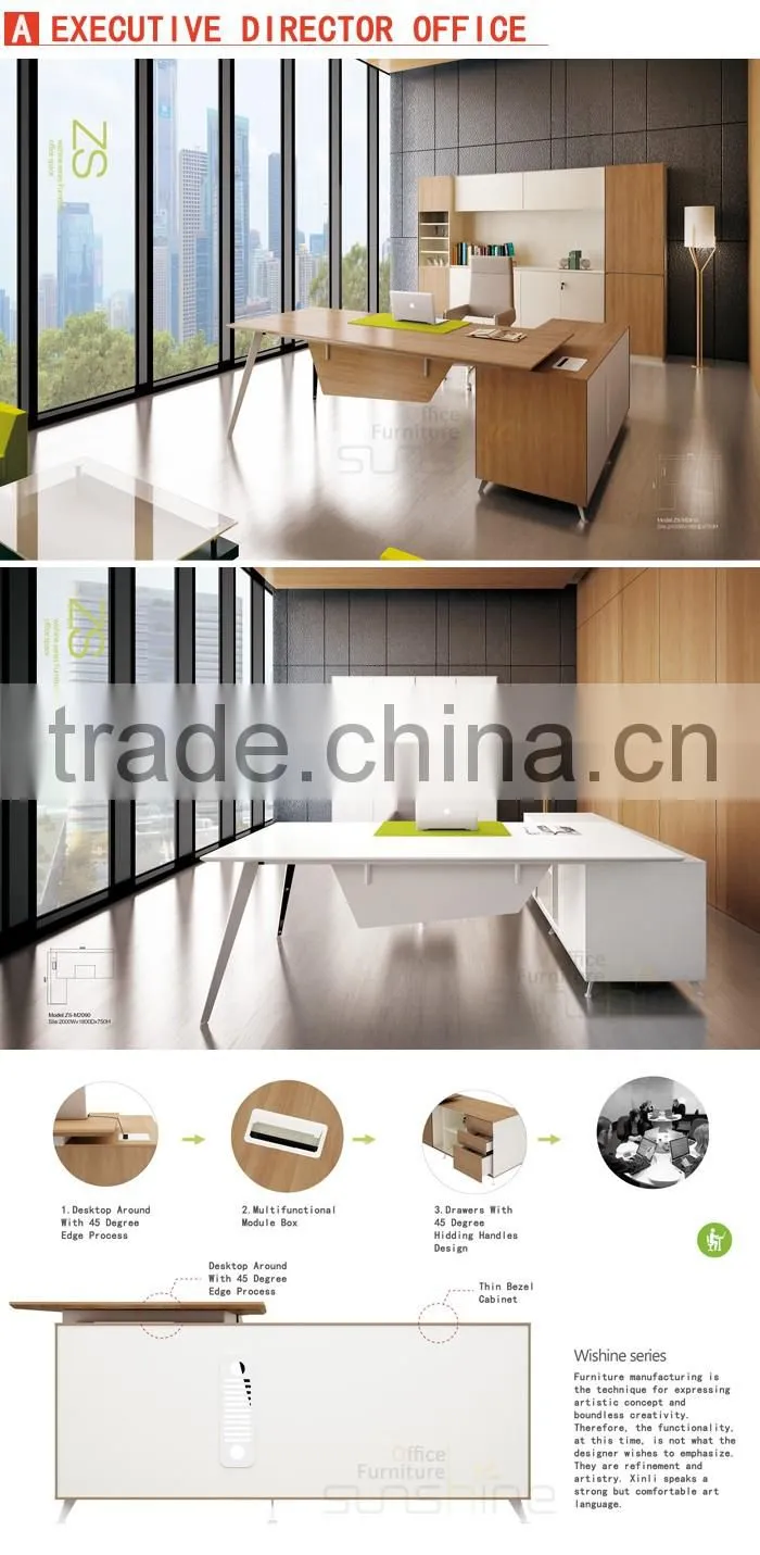 Melamine Manufacturer Luxury Executive Wooden Office Models Of Office Desk ZS-M2410